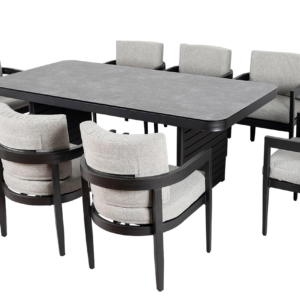 Alina Aluminium & Fabric 8-Seater Outdoor Dining Set - Rattan Direct