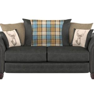 ScS Living Black County Fabric 3 Seater Sofa Scatter Back | Sofa Sale