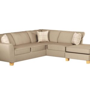 ScS Living Cream Fabric Theo 2 Corner 1 Right Hand Facing Chaise Standard Back
