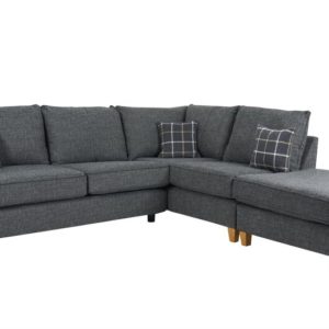 ScS Living Grey Fabric Theo 2 Corner 1 Right Hand Facing Chaise Standard Back