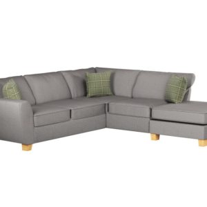 ScS Living Grey Fabric Theo 2 Corner 1 Right Hand Facing Chaise Standard Back