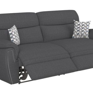 ScS Living Black Ashton Fabric 3 Seater Manual Recliner Sofa