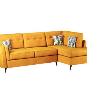 Yellow Botanicals Ferndale Fabric 2 Corner 1 Right Hand Facing Chaise