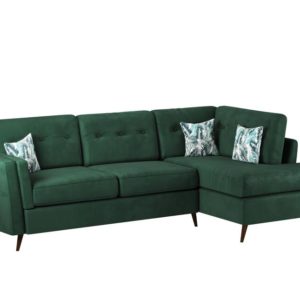 Botanicals Green Corner Sofa | Crushed Velvet Corner Sofa