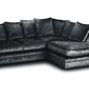 ScS Living Black Chicago Fabric 2 Corner 1 Right Hand Facing Chaise Quick Delivery