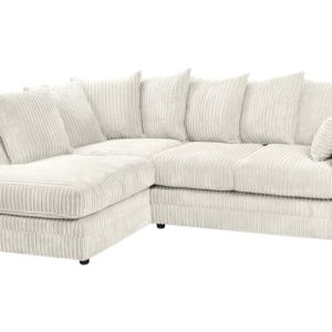 ScS Living White Chicago Fabric 1 Corner 2 Left Hand Facing Chaise Quick Delivery