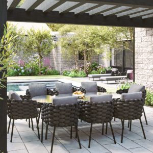Rope Weave 8 Seater Garden Dining Set in Grey - Selene - Rattan Direct