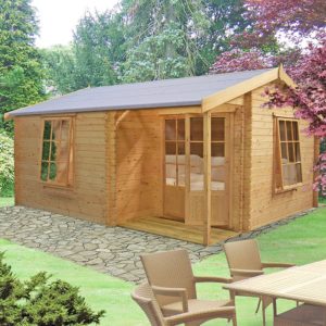 Shire Azay 2 4.5m x 4.2m Log Cabin Summerhouse (28mm)