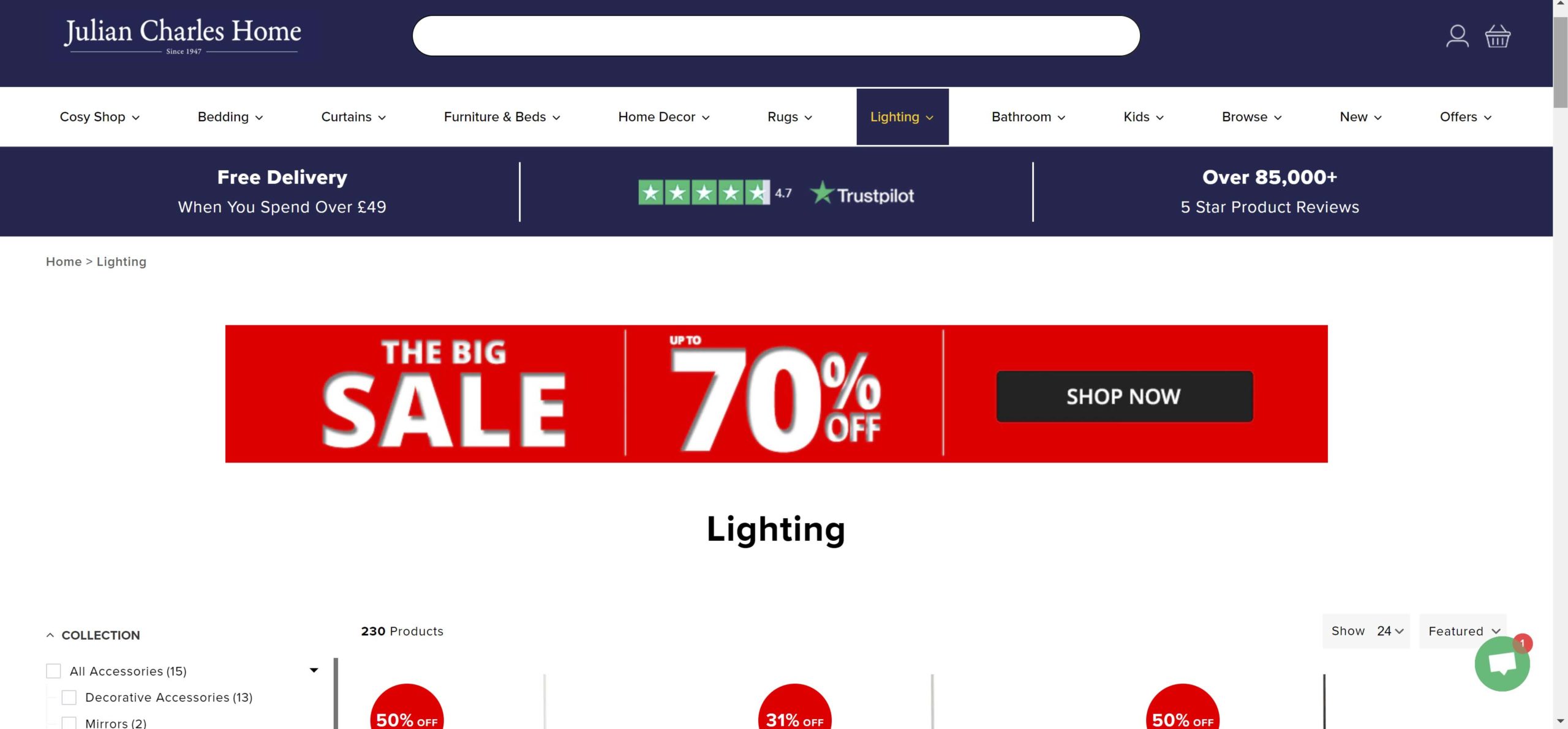 Shop Lighting! Save up to 50% Off – Julian Charles